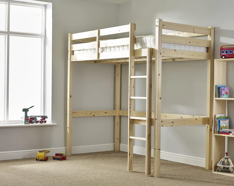 STRICTLY BEDS&BUNKS Icarus High Sleeper Loft Bunk Bed, 4ft 6 Double