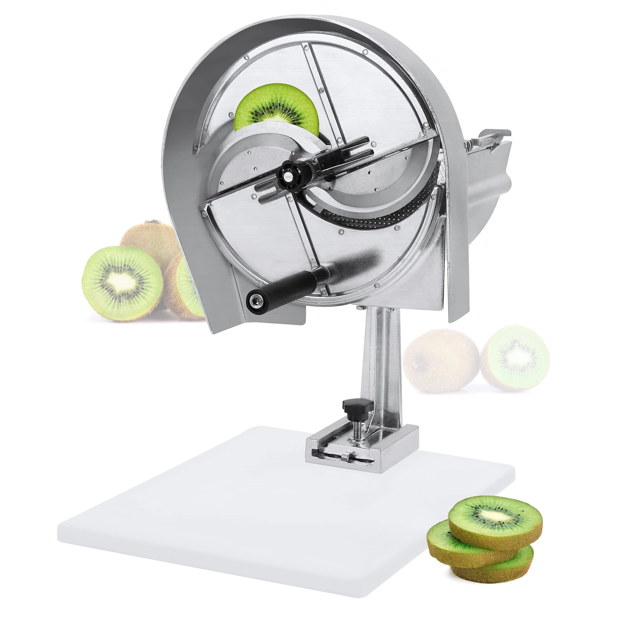 Hanchen Commercial Vegetable Slicer Chopper 0.3-8mm Adjustable Thickness Manual Multifunctional Fruit Cutter Slicer Shredder Slices Onion Potato (Aluminum Alloy + Stainless Steel)