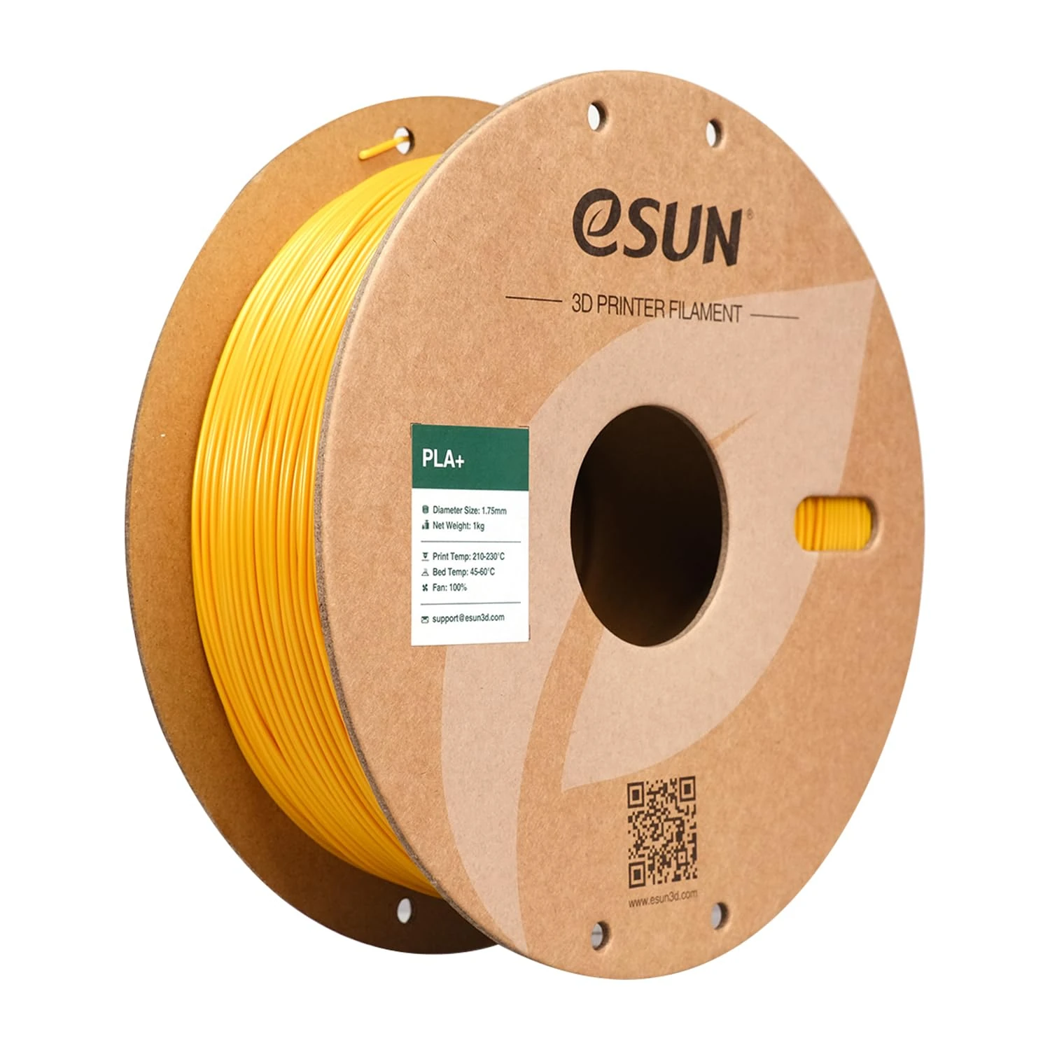eSUN PLA+ Filament 1.75mm, Enhanced Toughness 3D Printer Filament PLA Plus, Dimensional Accuracy +/- 0.03mm, 1KG Spool (2.2 LBS) 3D Printing Filament for 3D Printers, Yellow