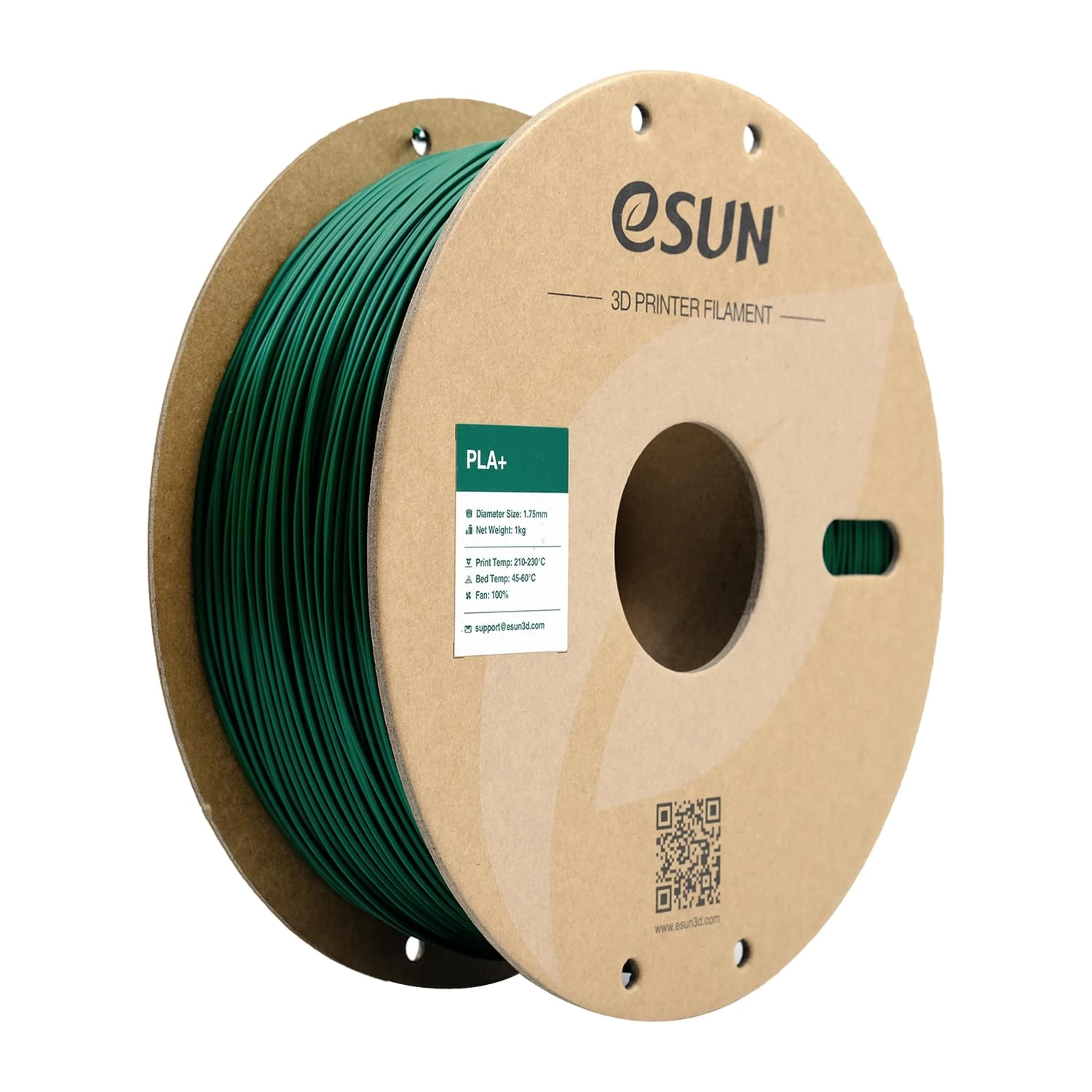eSUN PLA+ Filament 1.75mm, Enhanced Toughness 3D Printer Filament PLA Plus, Dimensional Accuracy +/- 0.03mm, 1KG Spool (2.2 LBS) 3D Printing Filament for 3D Printers, Green