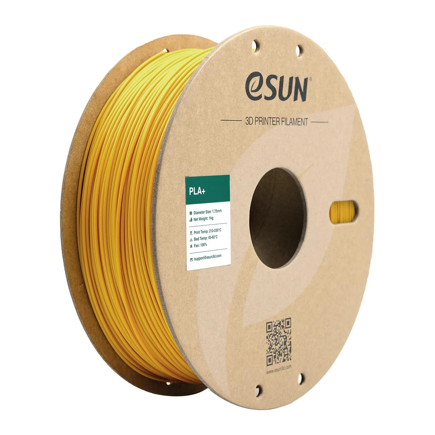 eSUN PLA+ Filament 1.75mm, Enhanced Toughness 3D Printer Filament PLA Plus, Dimensional Accuracy +/- 0.03mm, 1KG Spool (2.2 LBS) 3D Printing Filament for 3D Printers, Dark Yellow