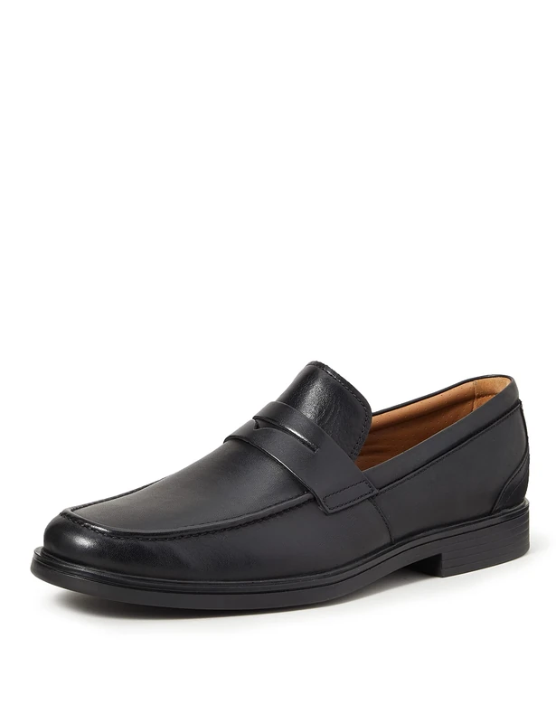 Clarks Un Aldric Step, Slipper, Schwarz (Black Leather -), 41 EU (7 UK)