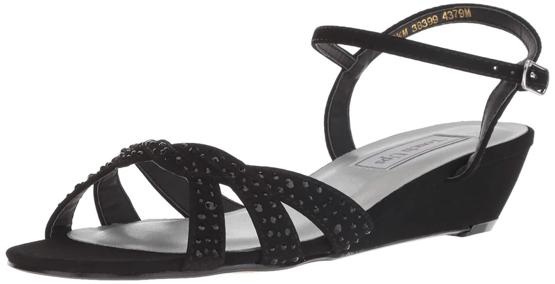 Touch Ups Women's Lena Wedge Sandal, Black, 5.5 UK