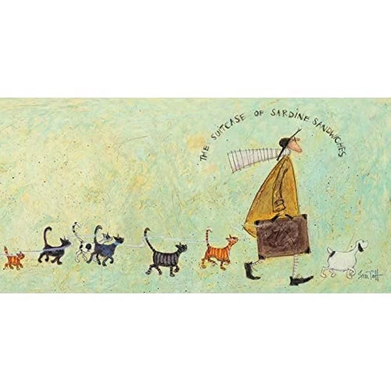 Sam Toft WDC91116 The Suitcase of Sardine Sandwiches Canvas Print, Multi Coloured, 30 x 60cm