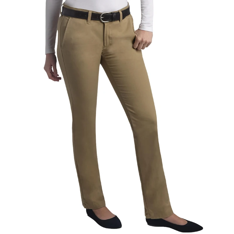 Dickies Women's Straight Flex Twill Pant Khakis, Rinsed Desert Sand, 2 - Image 1