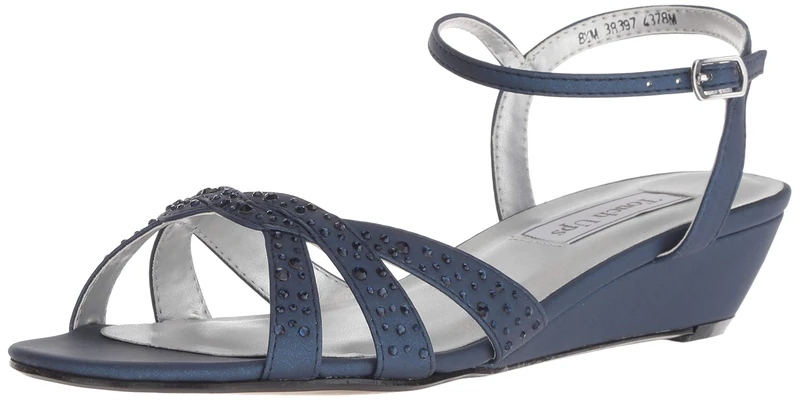 Touch Ups Women's Lena Wedge Sandal, Navy, 10 UK