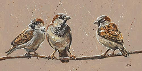 Louise Brown Bird Talk 30 x 60cm Canvas Print - Art Group