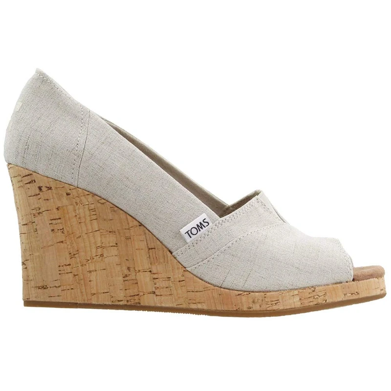 TOMS Women's Classic Wedge Sandal, Off White, 7 UK