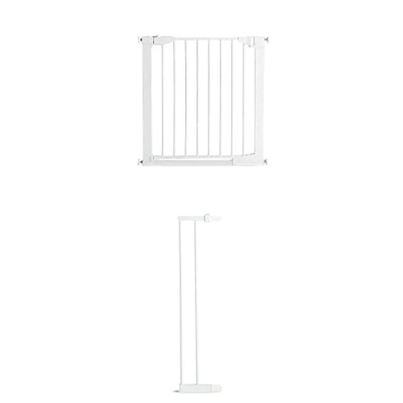 Munchkin Auto Close Baby Gate for Stairs & Doorways - Pressure Fit Safety Gate for Toddlers & Dogs - Easy Install No-Screws - 89-96cm, White
