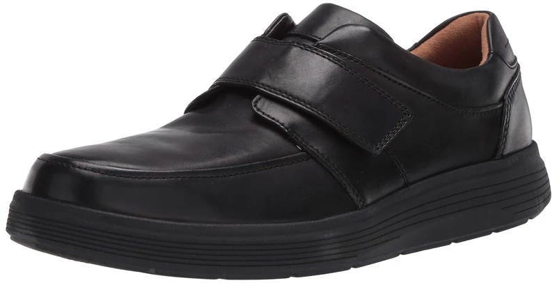 Clarks Mens Un Abode Strap Loafers, Black Leather, 7.5 UK