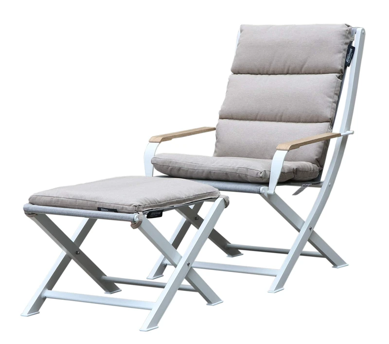 Westfield Outdoors Westfield Outdoors Amber Lounge Chair and Footstool with Padded Cushions - Lightweight, yet Robust Frame Supports up to 120kg Garden Furniture Set - Anthracite/ Grey, L