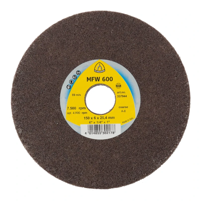 Klingspor 337948 Synthetic Fibre Discs, Coarse, 150 mm x 3 mm x 25.4 mm, Set of 10