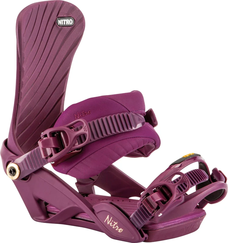 Nitro Snowboards Women's Ivy Bdg'19 ride stye All-Mountain Highend Carving Snowboard Binding Comfortable All-Round Binding, Womens, 1191-836407, Port rot, S/M