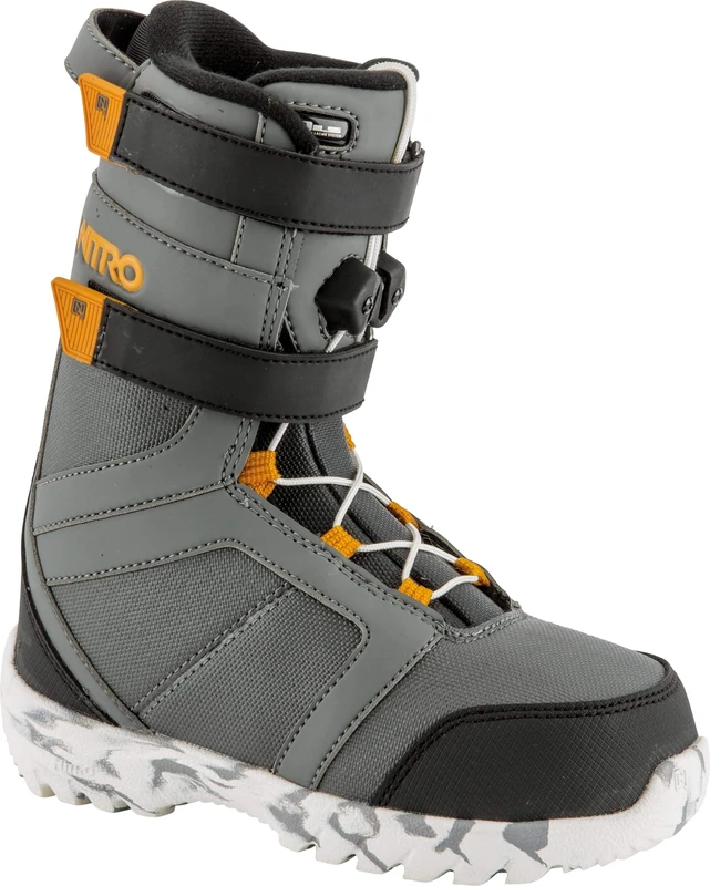 Nitro Snowboards Rover Qls '19 Light Warmer Kids Snowboard Boot Children's Snowboard Boots with Quick Lacing System, Children's, Boots, 1191-848462, Charc.-Blk-Orange, 18.0 - Image 1