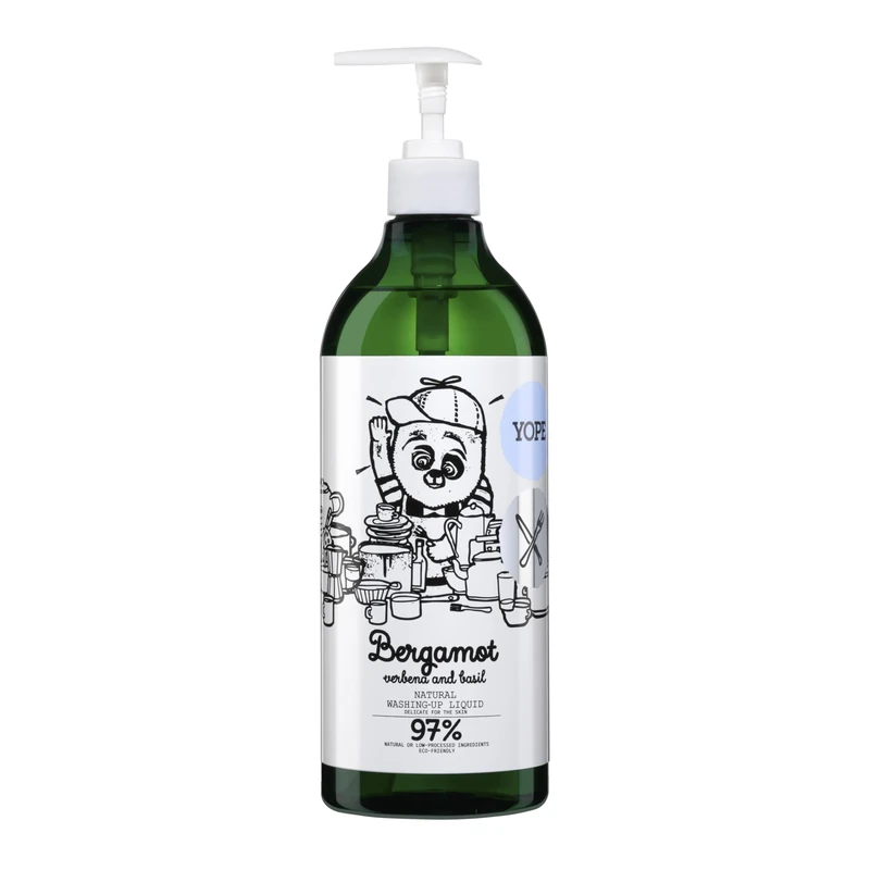 Yope Natural Detergent Washing-Up Liquid | Bergamot & Basil | Vegan | Cruelty Free | Paraben & SLS Free | 750 ml