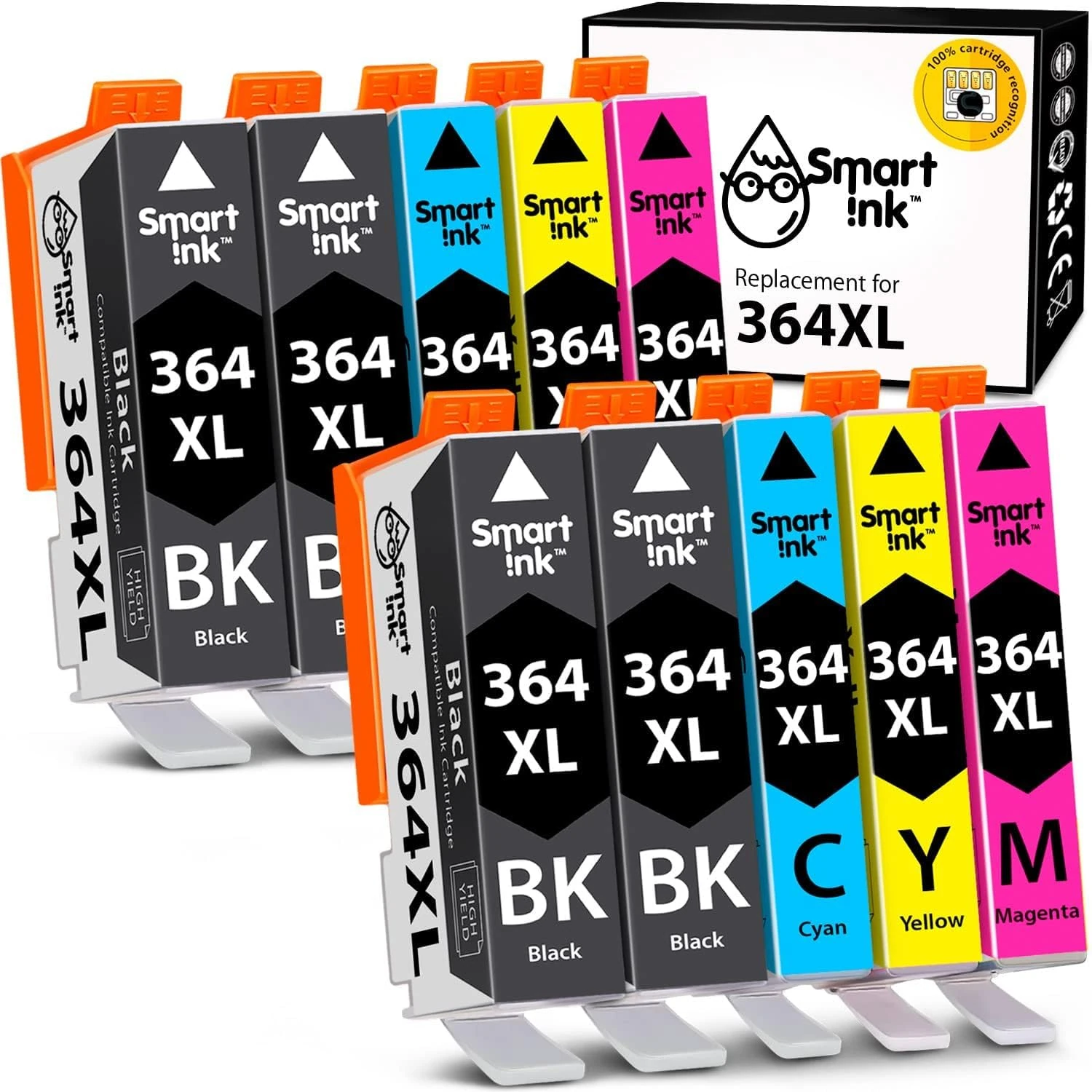 Smart Ink Compatible Ink Cartridge Replacement for HP 364 XL 364XL 10 Multipack (4BK & 2C/M/Y) for HP Photosmart 5520 5510 6520 7510 7520 5524 6510 5515 B210 C6380 DeskJet 3520 3070A OfficeJet 4620
