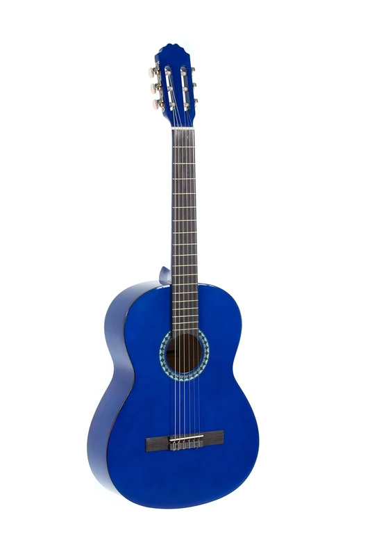 GEWA classical guitar, Basic guitar, basswood body, pakkawood fingerboard, chrome-plated machine heads, 4/4 blue