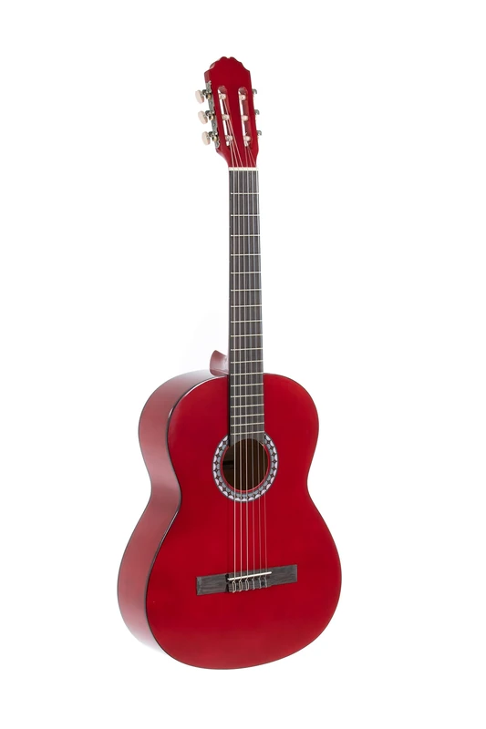 GEWA classical guitar, Basic guitar, basswood body, pakkawood fingerboard, chrome-plated machine heads, 4/4 red