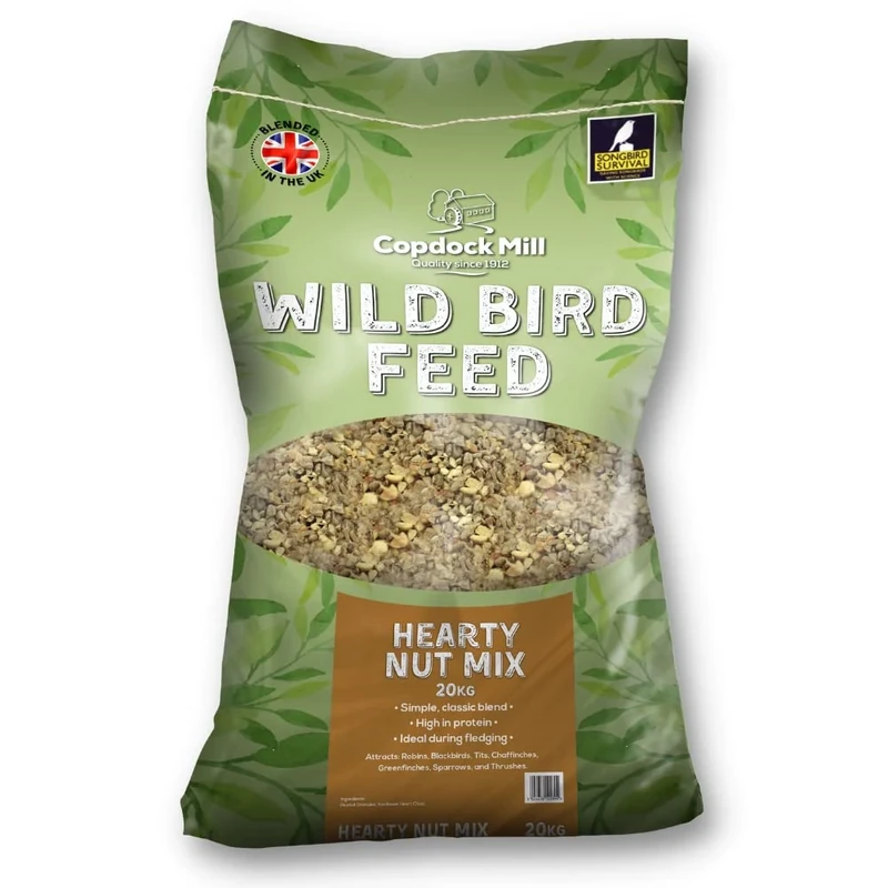 Copdock Mill Peanuts & Sunflower Hearts Bird Food 20kg - Hearty Nut Mix Bird Seed Blend with Sunflower Hearts and Peanuts for Wild Birds - High in Protein - Suitable for All Wild Bird Species