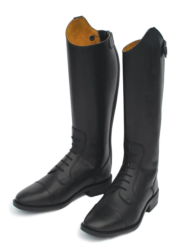 Rhinegold Unisex Kids Rhinegold Childrens Berlin Boot-2(35) Long Leather Riding Boot, Black, 2 EU35 UK