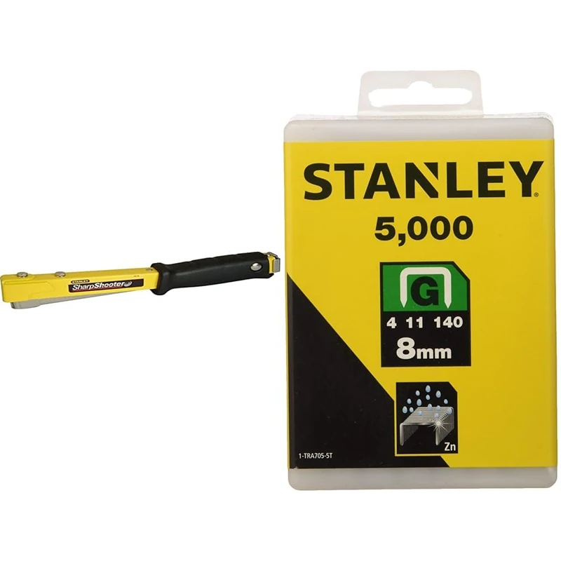 Stanley Hammer Tacker & 1-TRA705-5T Heavy-Duty Staple, 8mm, Pack of 5000