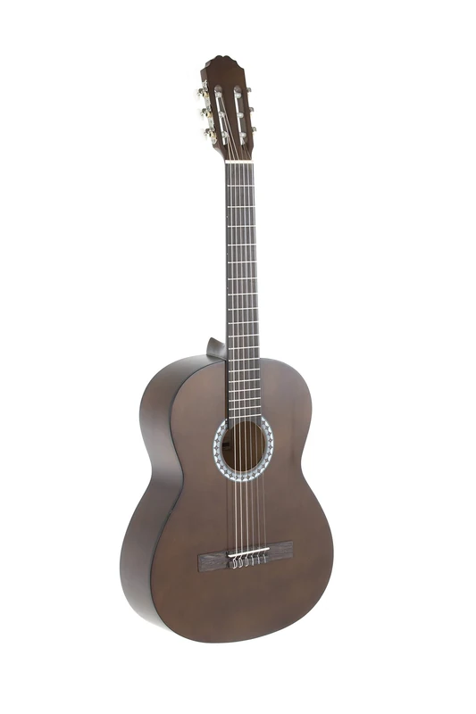 GEWA classical guitar, Basic guitar, basswood body, pakkawood fingerboard, chrome-plated machine heads, 4/4 walnut-coloured