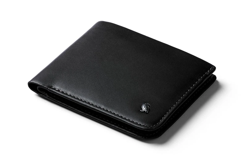Bellroy Hide & Seek, Slim Leather Bifold Wallet, RFID Blocking - Black