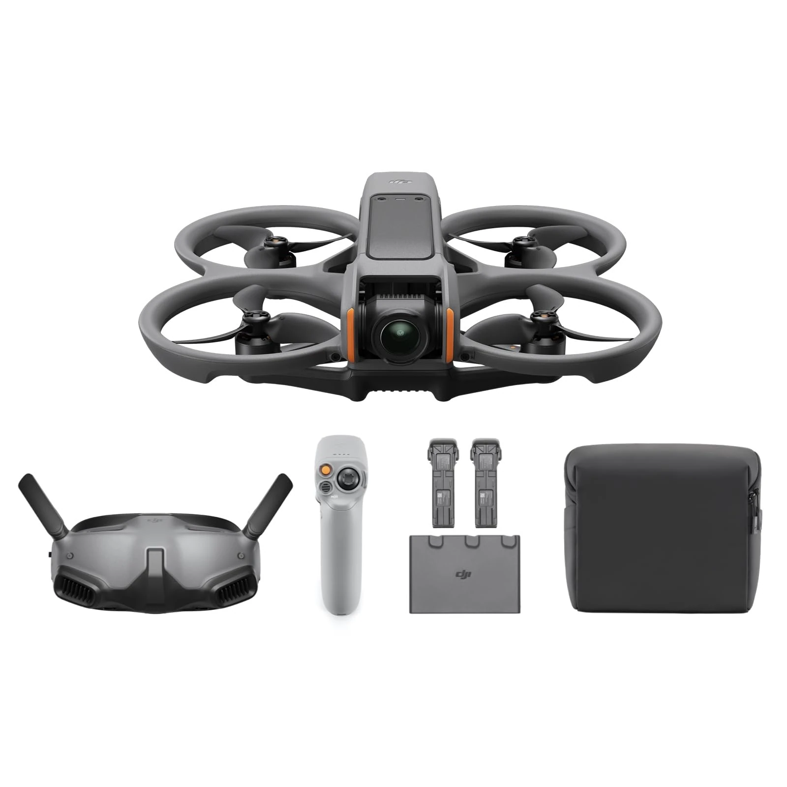 DJI Avata 2 Explorer Combo (3 Batteries), FPV Drone with Camera 4K, Immersive Experience, One-Push Acrobatics, Built-in Propeller Guard, 155° FOV, Camera Drone with Goggles Integra and RC Motion 2