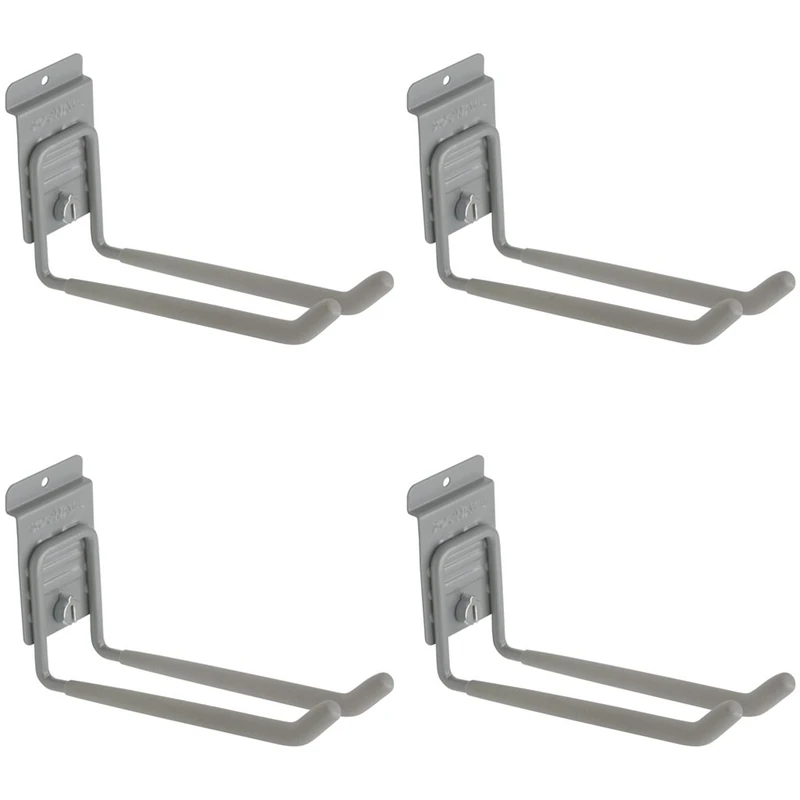 StoreWALL Heavy Duty Long Universal Slatwall Double Hook with CamLok (Pack of 4) - Image 1