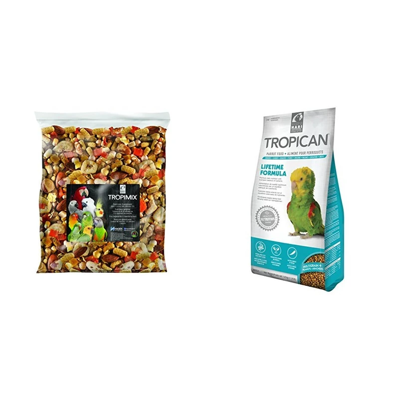 Hari Tropimix Large Parrot Mix 9.07kg and Hari Tropican Parrot Lifetime Granules 1.8kg