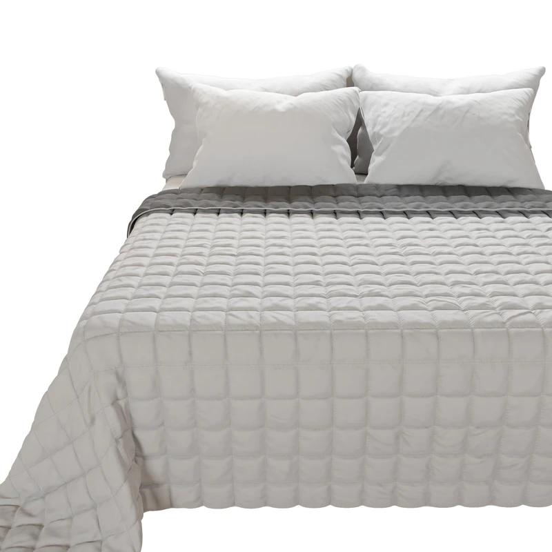 PETTI Artigiani Italiani Summer Bedspread, Soft Bed Cover, Microfiber, 100% Made in Italy, Grey/Anthracite, Super King (260x270 cm)