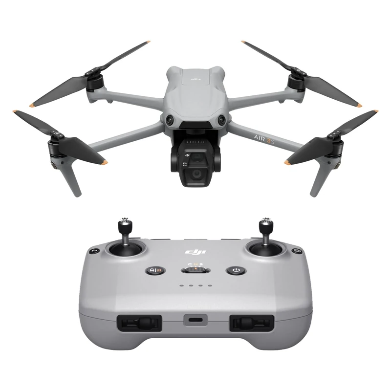 DJI Air 3S (RC-N3), 4K Dual-Lens Drone with 1" CMOS Wide-Angle Camera, 60fps HDR Video & 14 Stops of Dynamic Range, 45-Min Max Flight Time, 20km Transmission Range