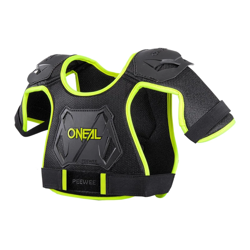 O'NEAL | Chest Protector | Children | Motocross Enduro | Easily Adjustable Injected Plastic Shape for Increased Protection | Age 4-9 Years | Pee Wee Chest Guard | Black Neon Yellow | Size M/L