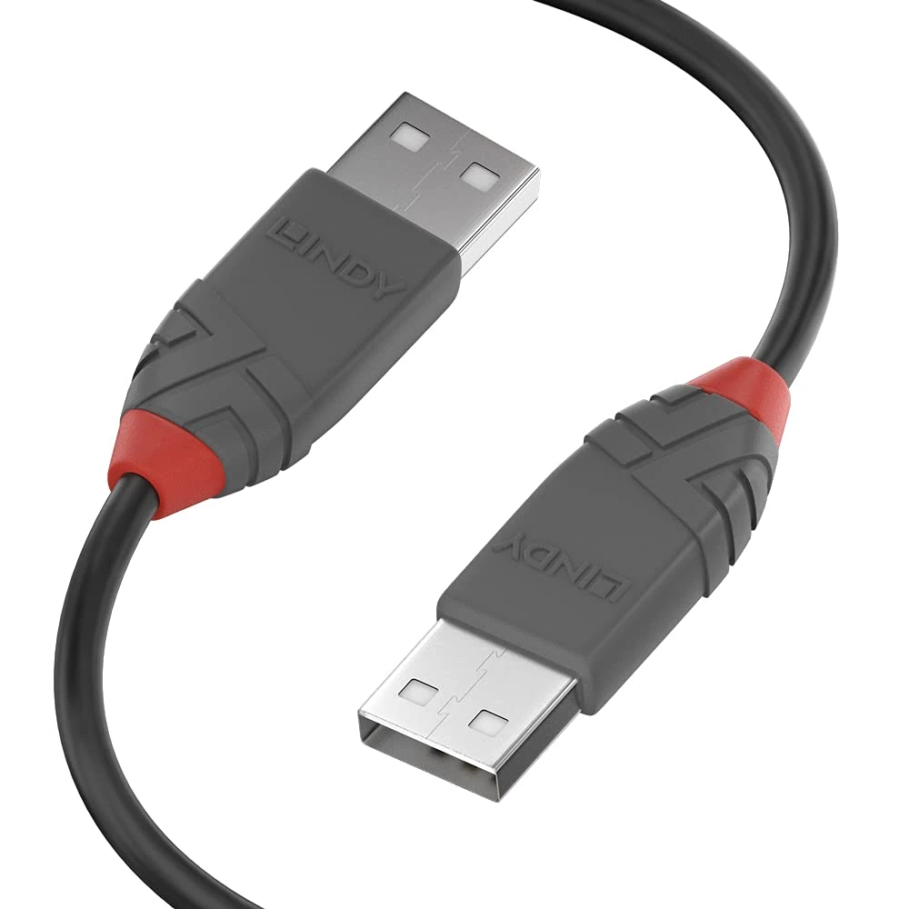 Lindy USB 2.0 Type A to A 0.2m Cable, 480Mbps Data Transfer Speed, Robust Dual Shielded Cable, Compatible with PC. Printer, External Hard Drive Enclosure, Docking Station