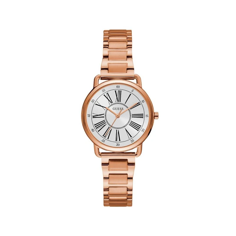 Guess Womens Quartz Watch, Analogue Classic Display and Stainless Steel Strap W1148L3