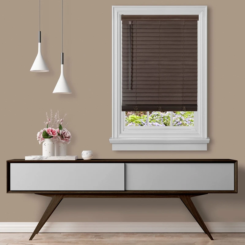 Achim Home Furnishings, Mahogany Cordless GII Madera Falsa 2" Faux Wood Plantation Blind 32" x 64", MFG232MH02