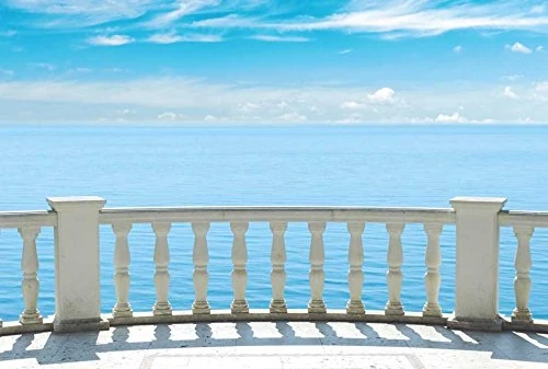 Scenolia Decorative Wallpaper Wall Poster 3 x 2.70 m BALCON ON THE SEA XXL HD Quality