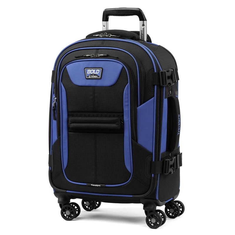 Travelpro Bold-Softside Expandable Luggage with Spinner Wheels, Blue/Black, Carry-On 21-Inch, Bold - Softside Expandable Luggage with Spinner Wheels