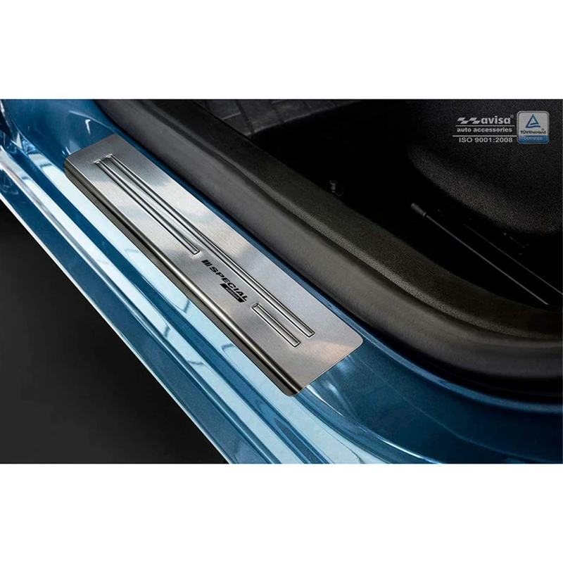 Avisa Inox door sill protectors compatible with Opel Astra J Sportstourer 2010-2015 - 'Special Edition' - 4-pieces - Image 1