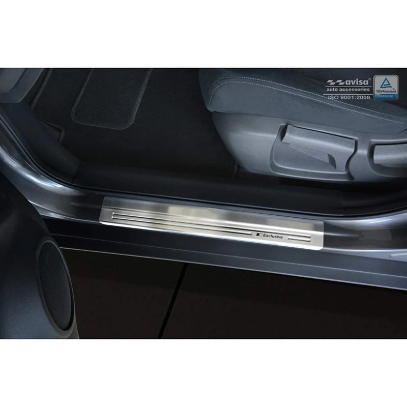 Avisa Inox door sill protectors compatible with Nissan X-Trail III 2014-2017 & FL 2017-2021 - 'Exclusive' - 4-pieces