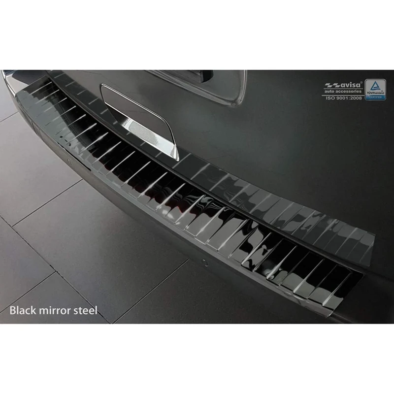 Auto-Style 2/51014 Black Mirror Stainless Steel Rear Bumper Protector, Black