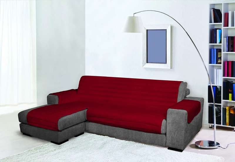 Italian Bed Linen Trendy Waterproof and Doubleface sofa cover, Bordeaux 240cm, 100% microfiber