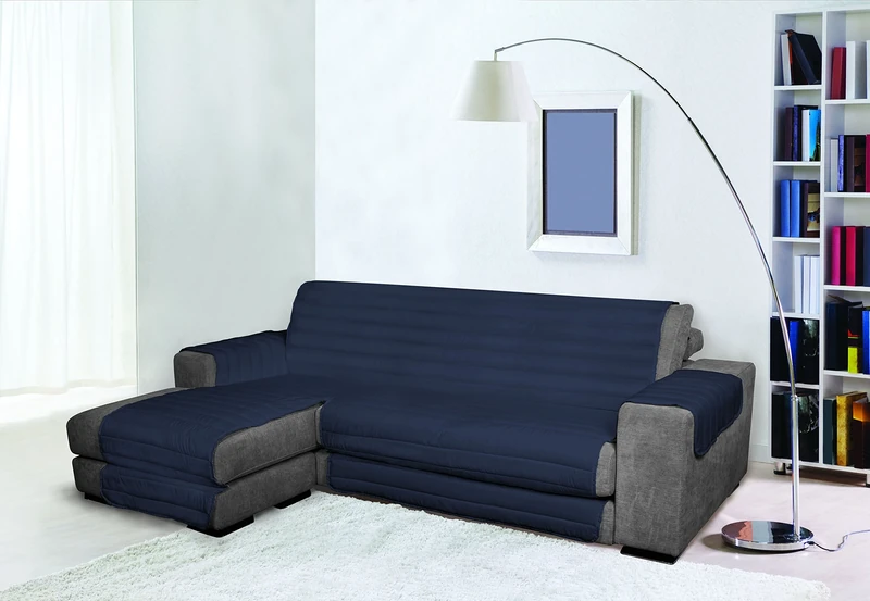 Italian Bed Linen Trendy Waterproof and Doubleface sofa cover, Dark blue 190cm, 100% microfiber