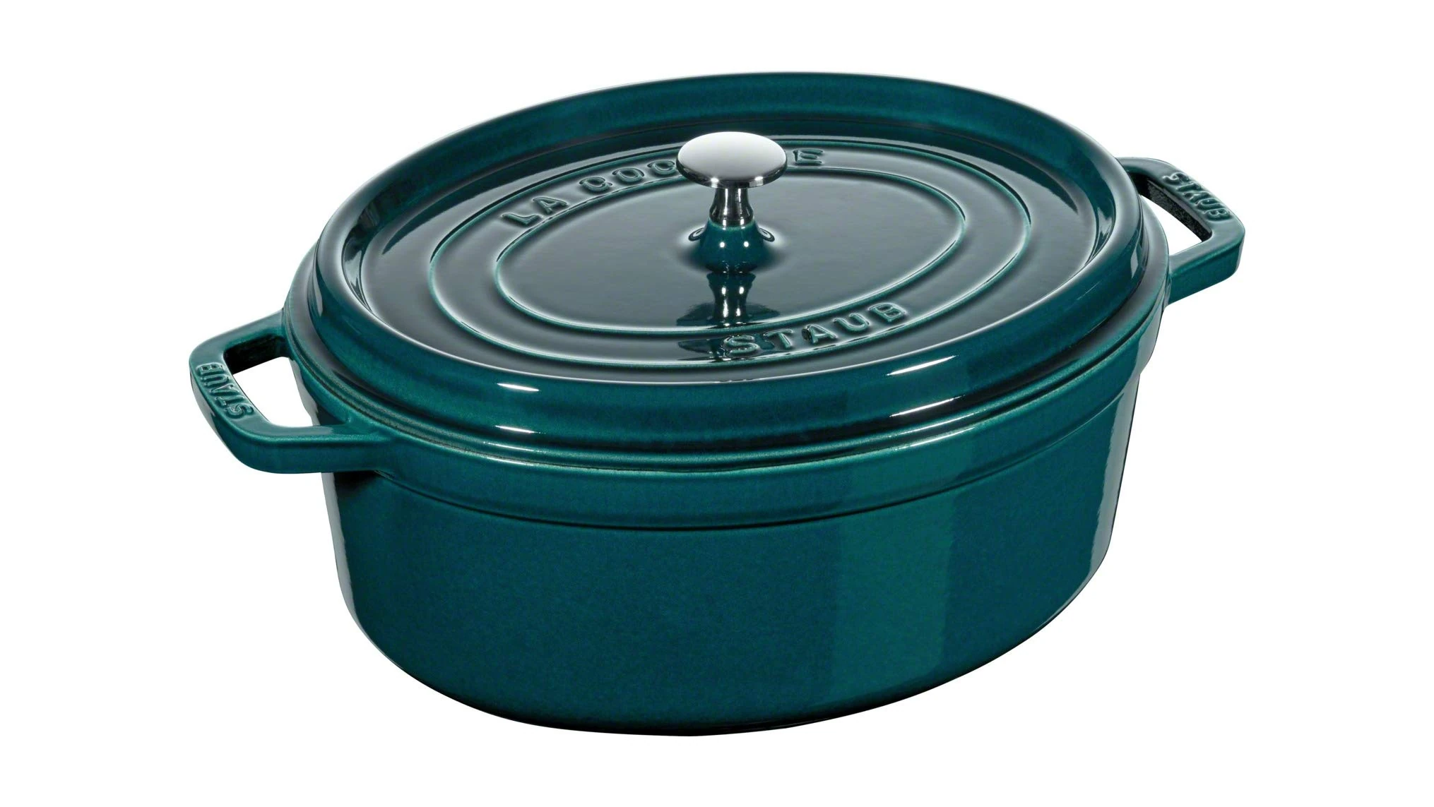 STAUB 1003842 Cast Iron Roaster/Cocotte, Oval 33 cm, 6.7 L, La Mer