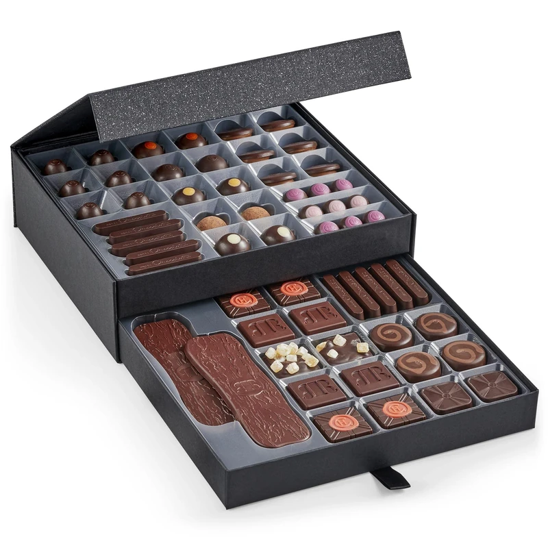 Hotel Chocolat Dark Cabinet - 59 Of Our Finest Dark Chocolates, 540g - Chocolate Box - Suitable For Vegetarians - Gifts For Birthday, Thank You, Congratulations, Anniversary