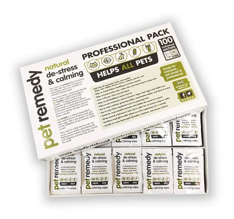 Pet Remedy Calming Wipe Sachets, 100-Count