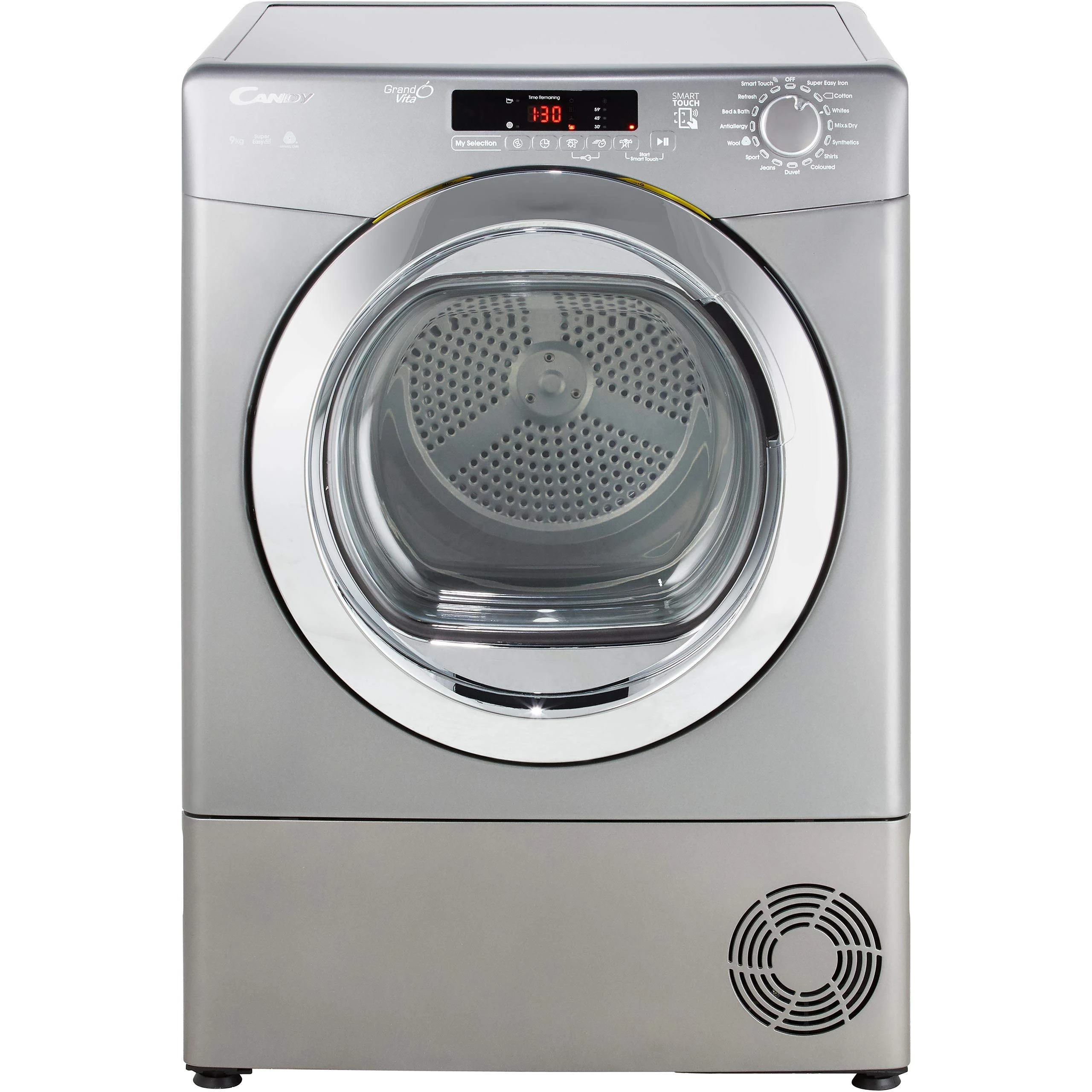 Candy Grand O'Vita GVSC9DCGR Freestanding Condenser Tumble Dryer, Sensor Dry, 9 kg Load, Graphite