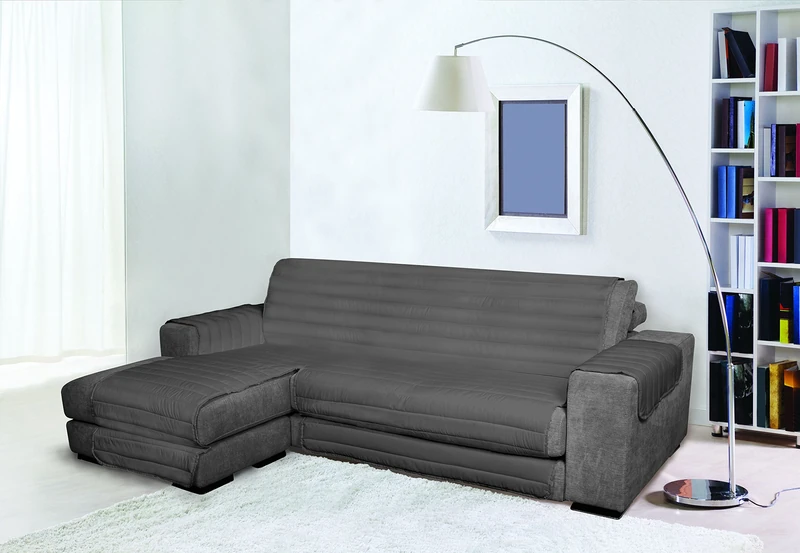 Italian Bed Linen Trendy Doubleface sofa cover, Dark grey 190cm