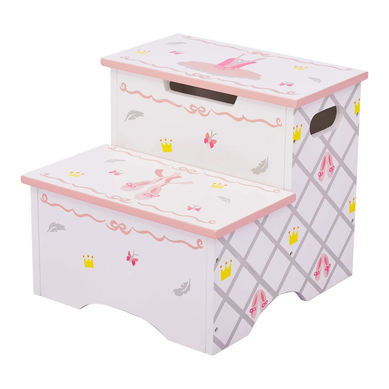 Fantasy Fields Girls Swan Lake Wooden Kids Step Stool Potty Training TD-12719A - Image 1