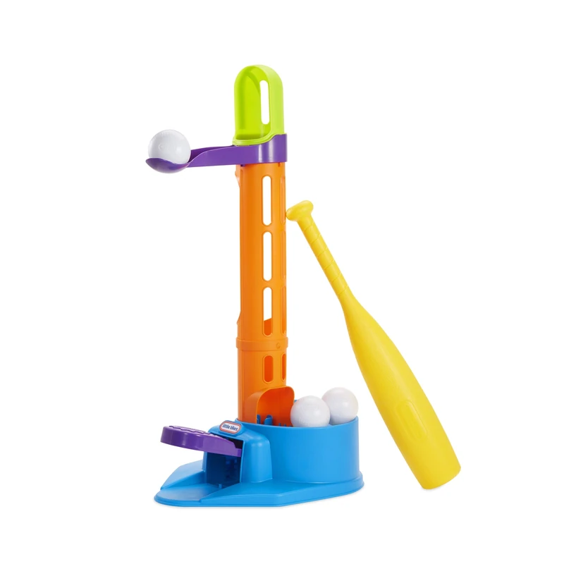 Little Tikes Triple Play Splash T-Ball Set - Outdoor Baseball Game for Kids - Adjustable Baseball Tee - Incl. 3 Balls, Pop-Up Launcher & Splash T-Ball - No Batteries - Ages 24 Months to 6 Years+